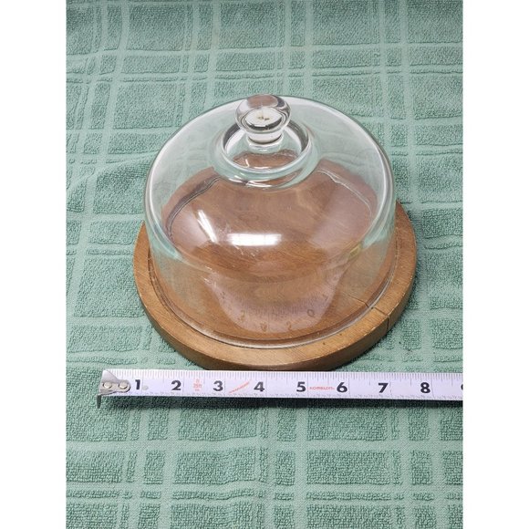 Vintage Goodwood Cheese Tray Glass Dome Wood‎ Base Holiday Decor Party - Picture 10 of 11